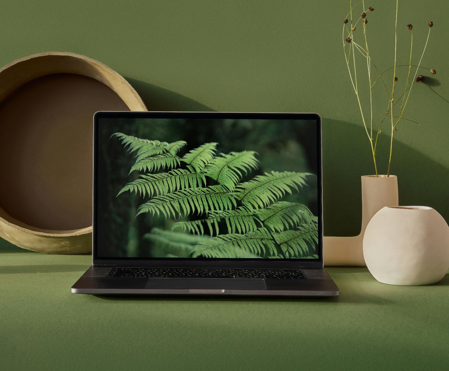 A computer with trees